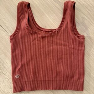 Athleta Kids Ribbed Crop Top in Rust